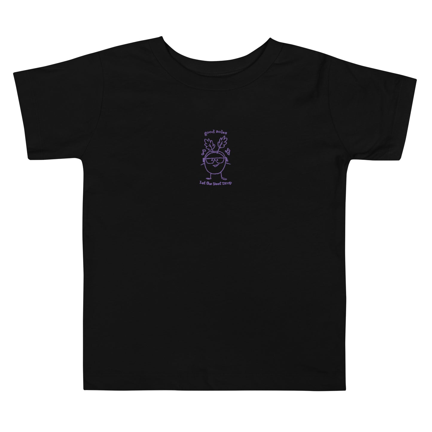 "let the beet drop" Embroidered Toddler Short Sleeve T-Shirt | Good Soles Socks