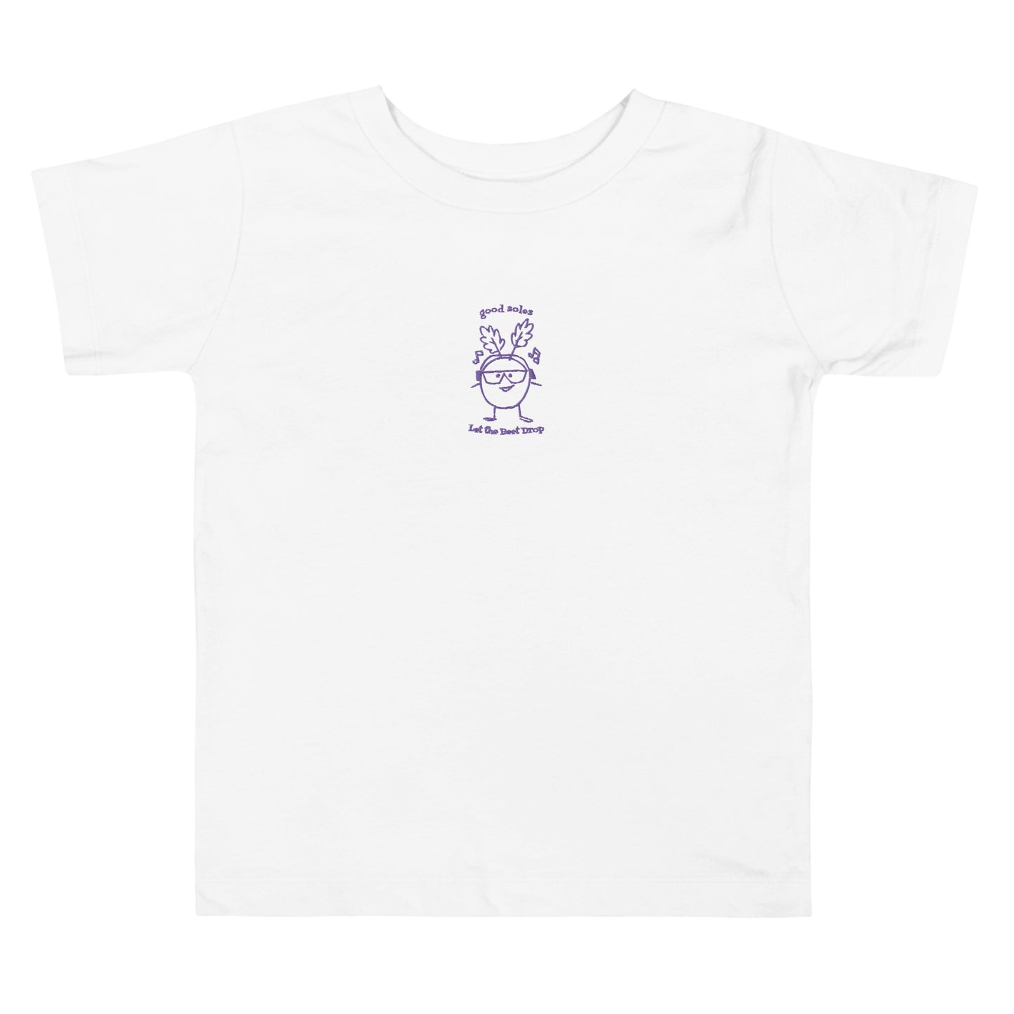 "let the beet drop" Embroidered Toddler Short Sleeve T-Shirt | Good Soles Socks