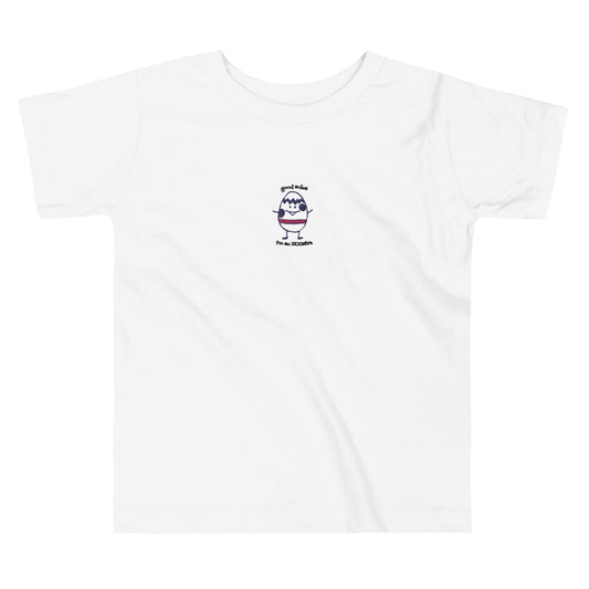 "I'm so EGGstra" Embroidered Toddler Short Sleeve Tee | Good Soles